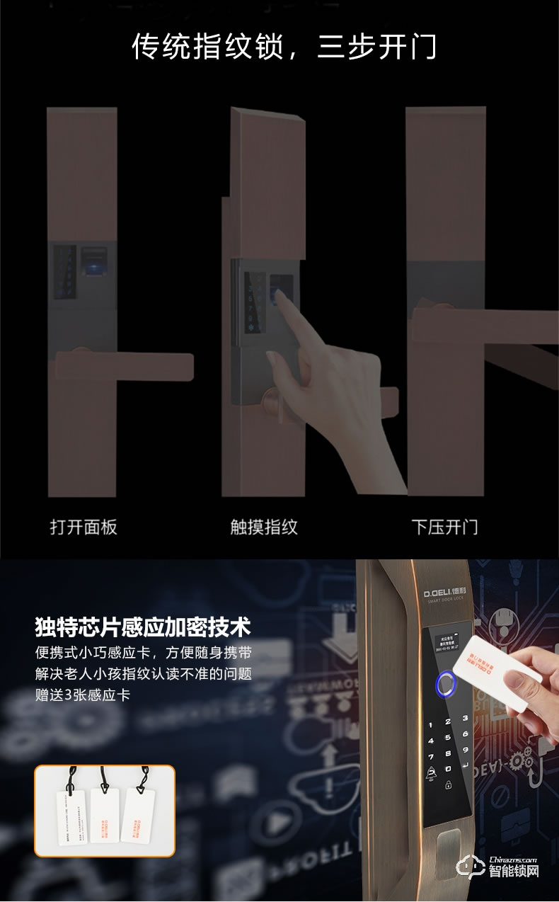德利智能鎖 DZ001全自動智能密碼電子感應(yīng)鎖