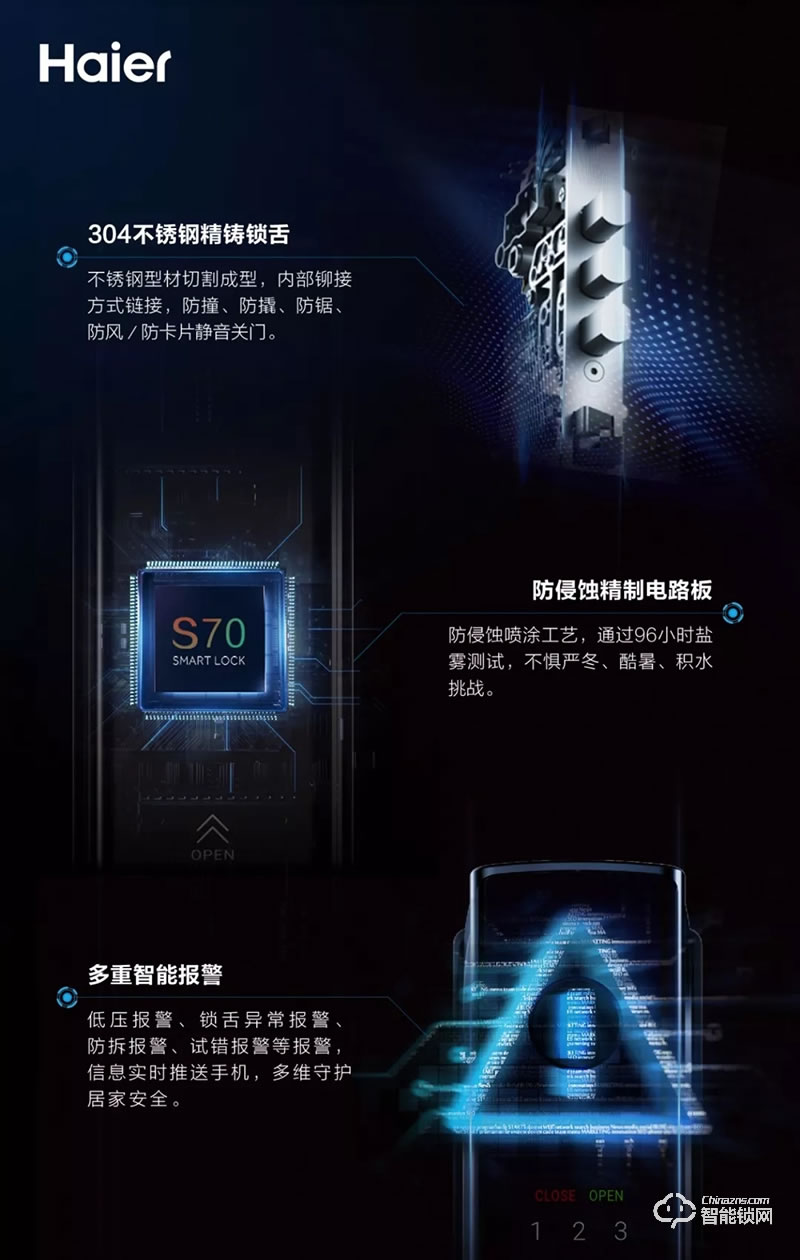 海爾智能鎖 御·S70全自動(dòng)智能門鎖