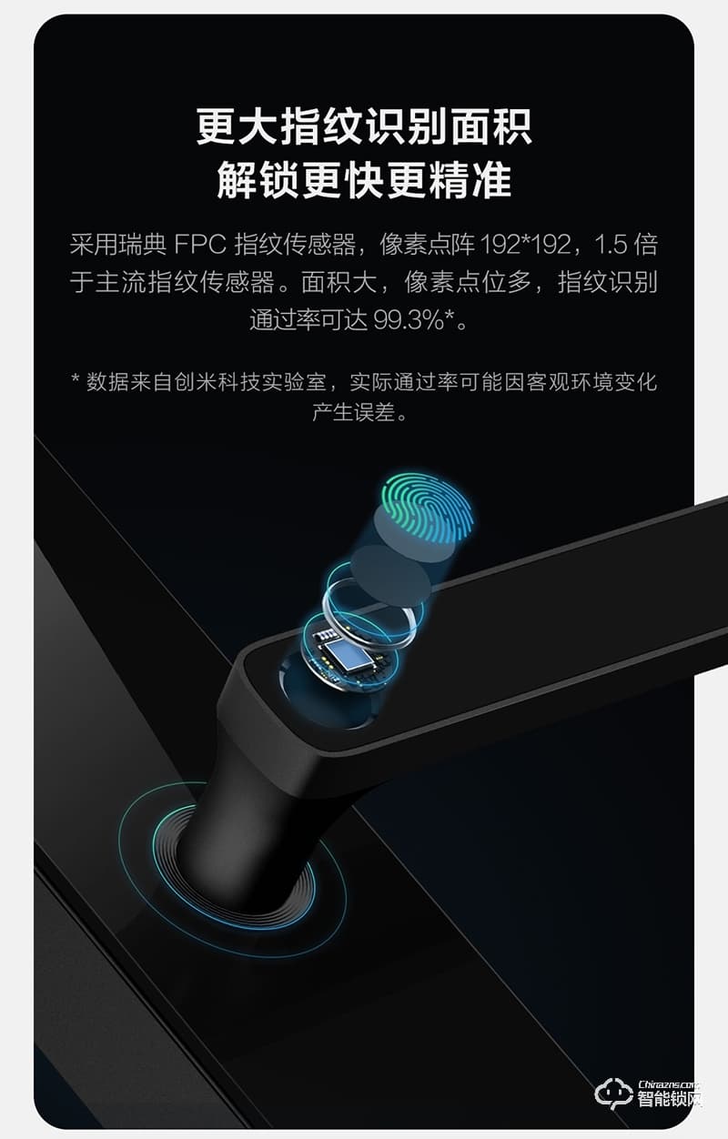 創米小白 C1大指紋鋅合金智能門鎖