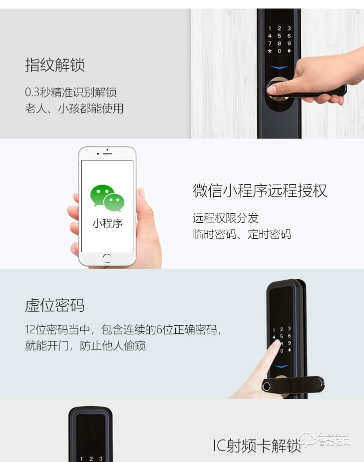 居聯智能鎖 B7-B活體指紋防撬報警智能鎖