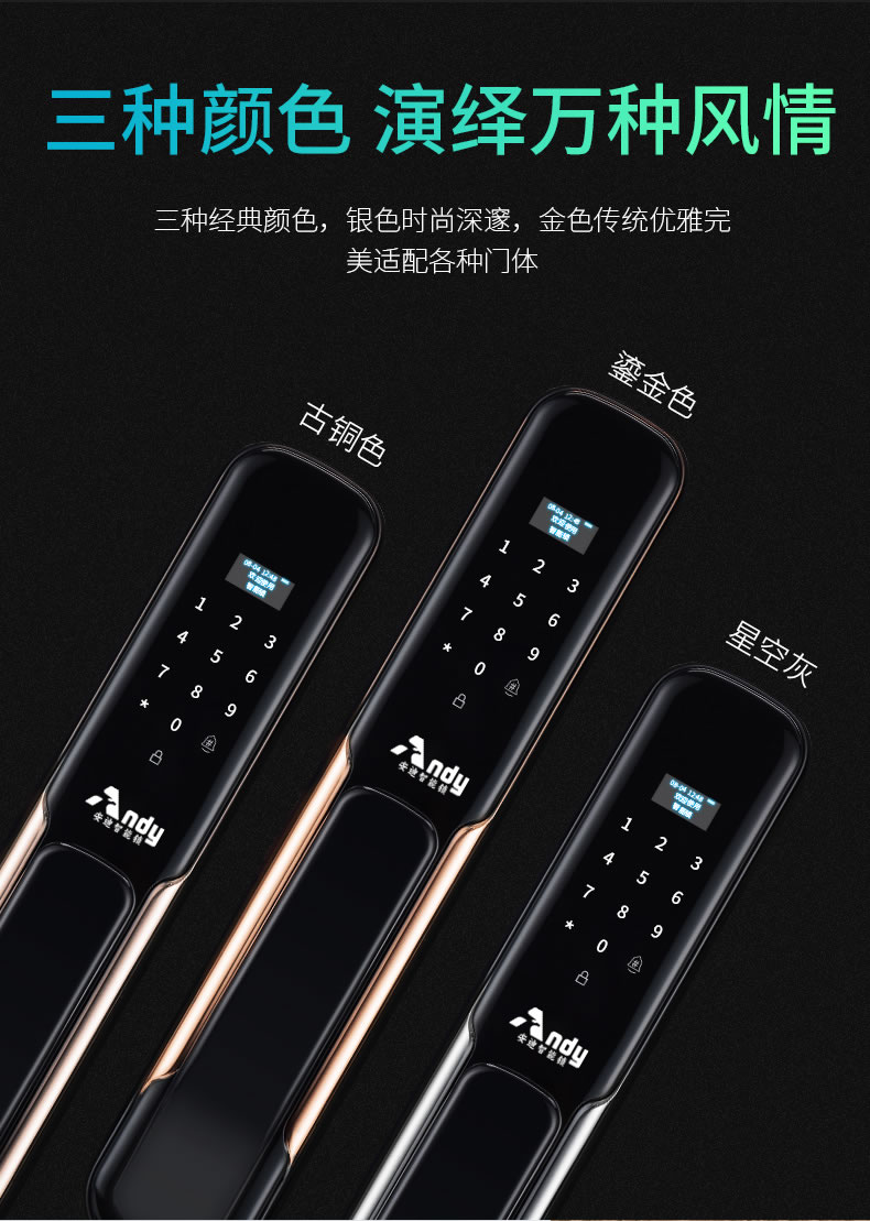 安迪智能鎖-安迪6號智能鎖，防盜門指紋鎖，韓城智能鎖