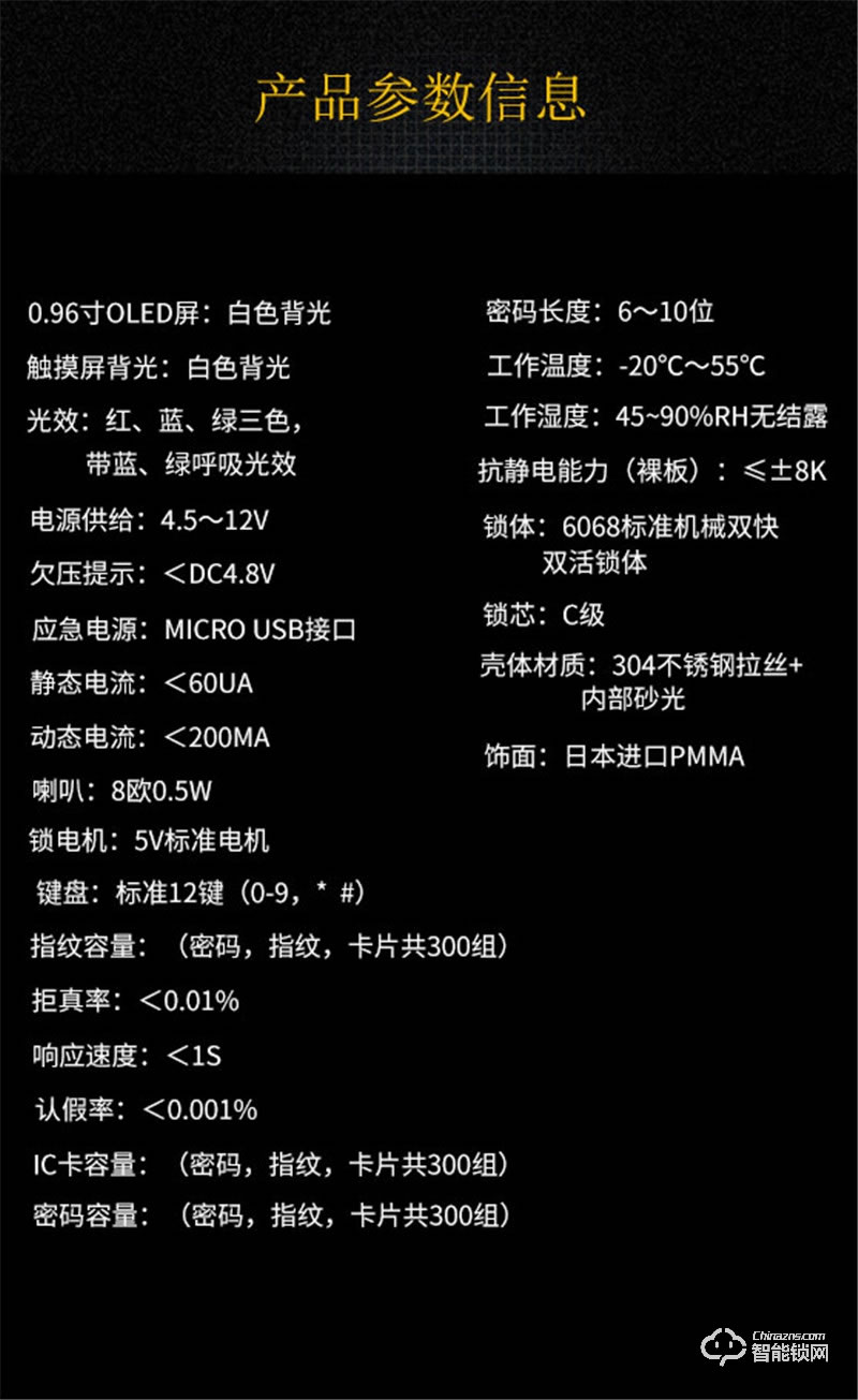 珞克思格智能鎖 J1半導體指紋密碼鎖