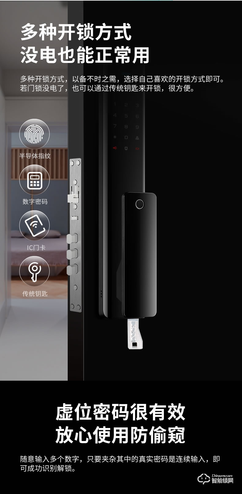 aigo愛(ài)國(guó)者智能鎖 A05家用防盜門鎖通用型密碼鎖