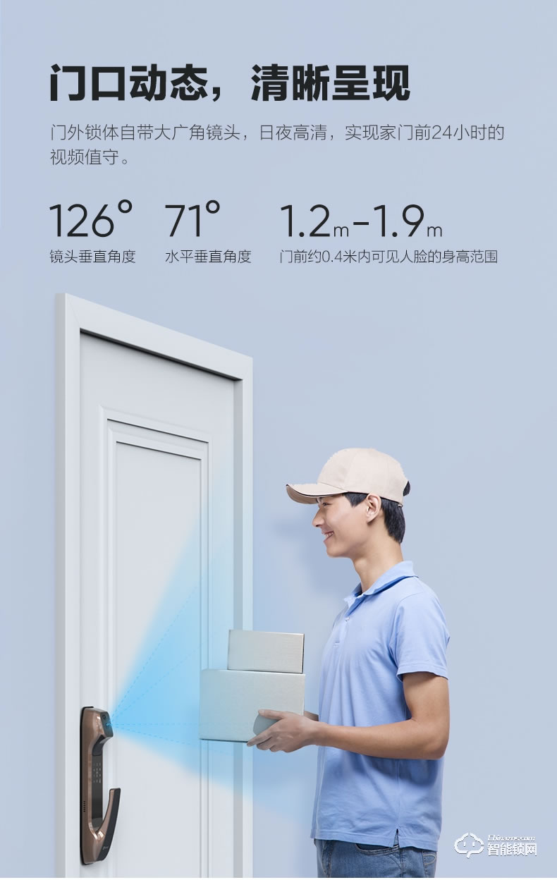 螢石智能鎖 DL30VS一握開智能貓眼鎖