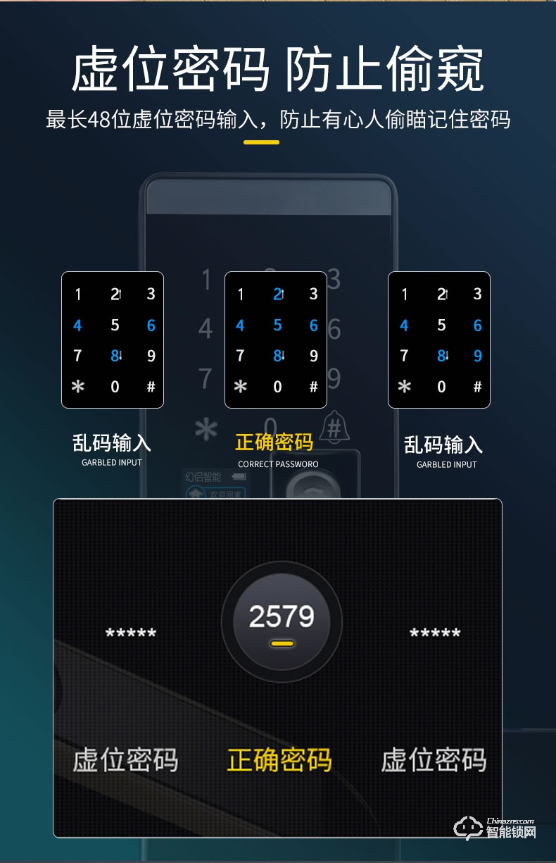 幻侶智能鎖 D650家用防盜門電子鎖智能門鎖