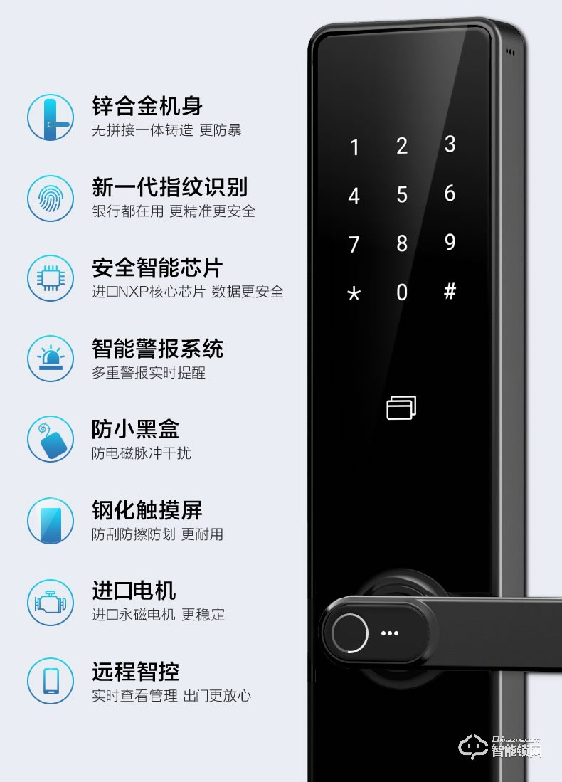 海爾智能鎖 E20家用防盜門智能門鎖電子密碼鎖