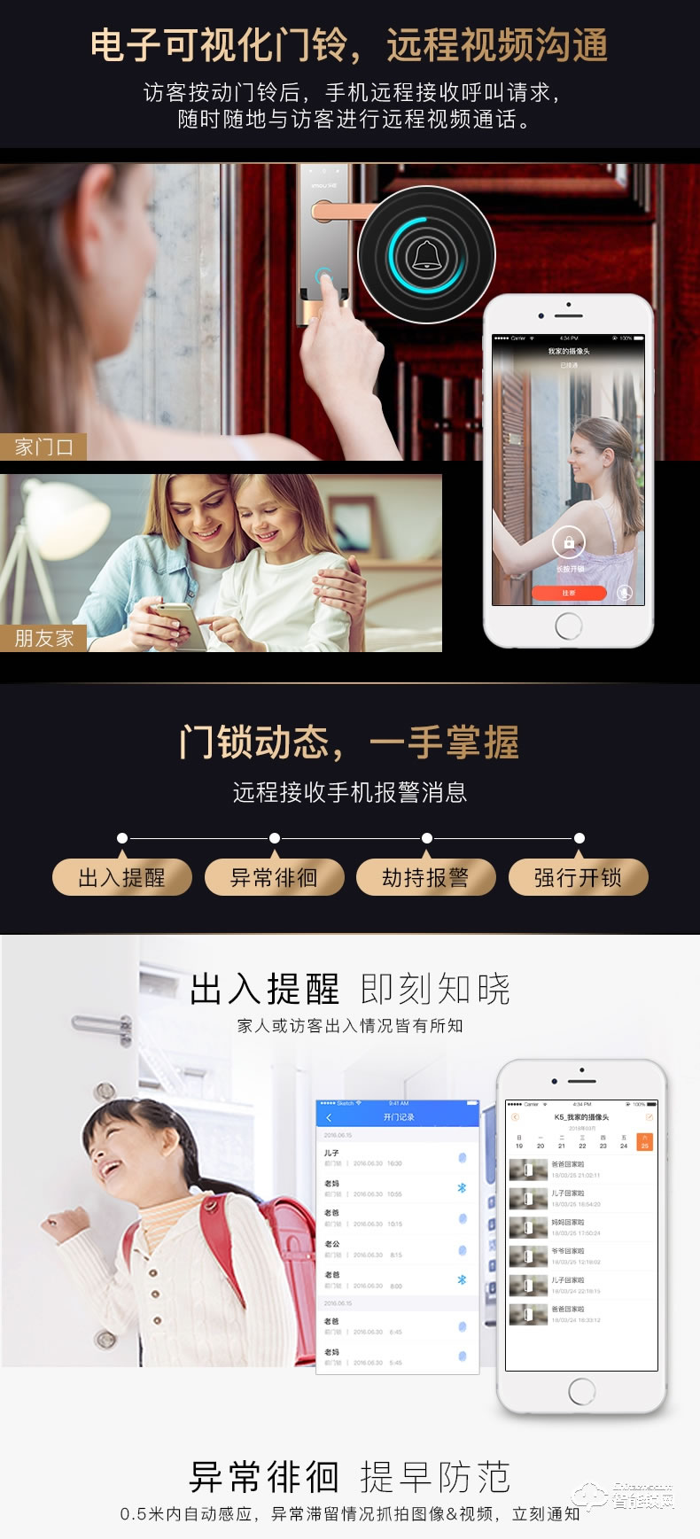 樂橙智能鎖 K5遠(yuǎn)程監(jiān)控電子密碼智能門鎖