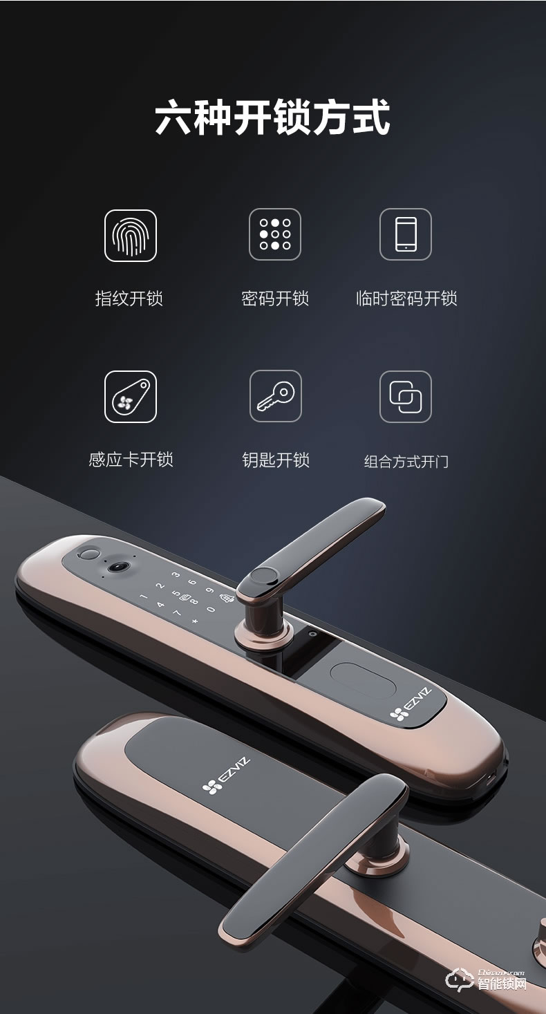 螢石智能鎖 20S一握開指紋鎖智能電子門鎖