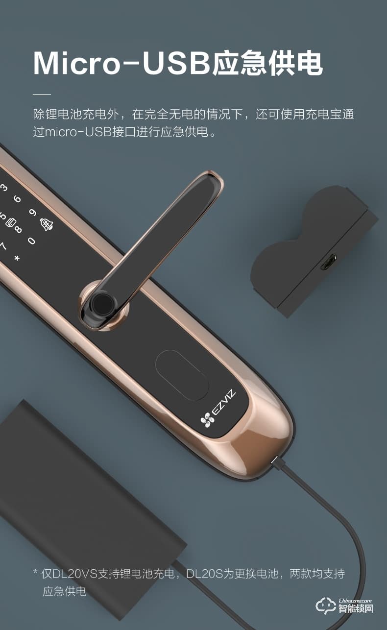 螢石智能鎖 20S一握開指紋鎖智能電子門鎖