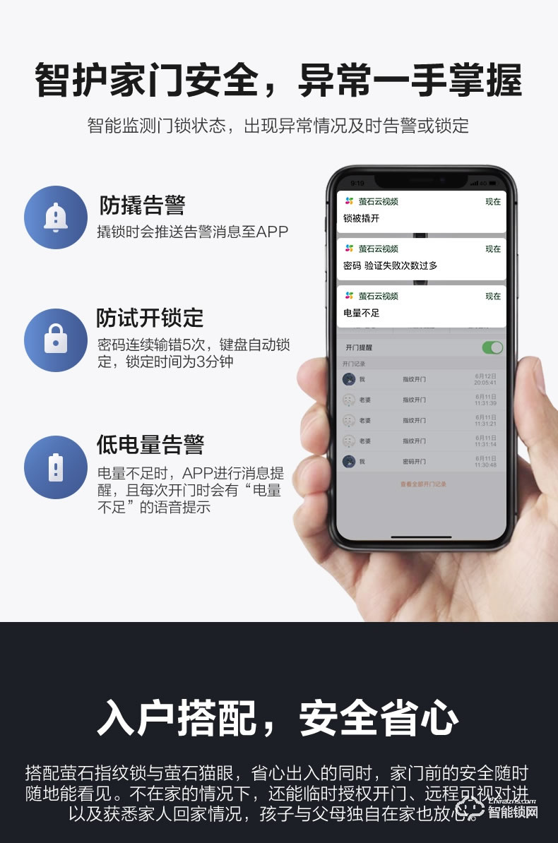 螢石智能鎖 11S家用電子防盜門鎖