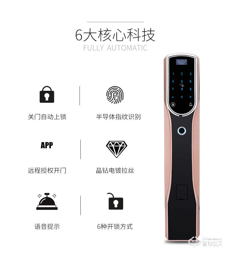 Housetek智能鎖 D0836全自動智能安防指紋鎖