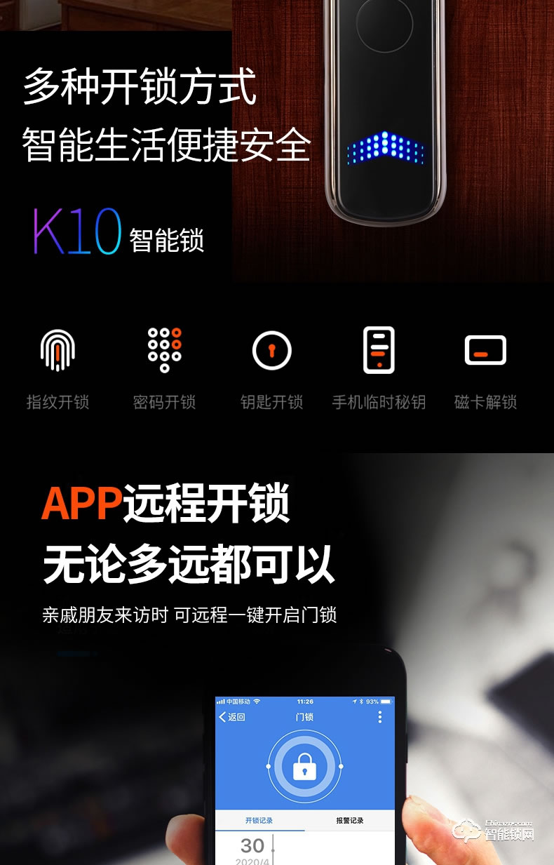 高雅居智能門 家用安全門智能指紋進戶門