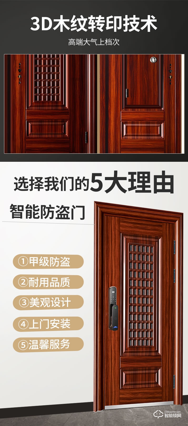 高雅居智能門 防盜門家用通風(fēng)門