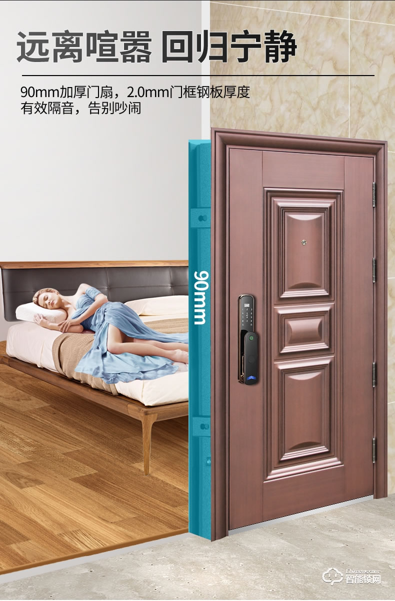 高雅居智能門 家用智能指紋解鎖門