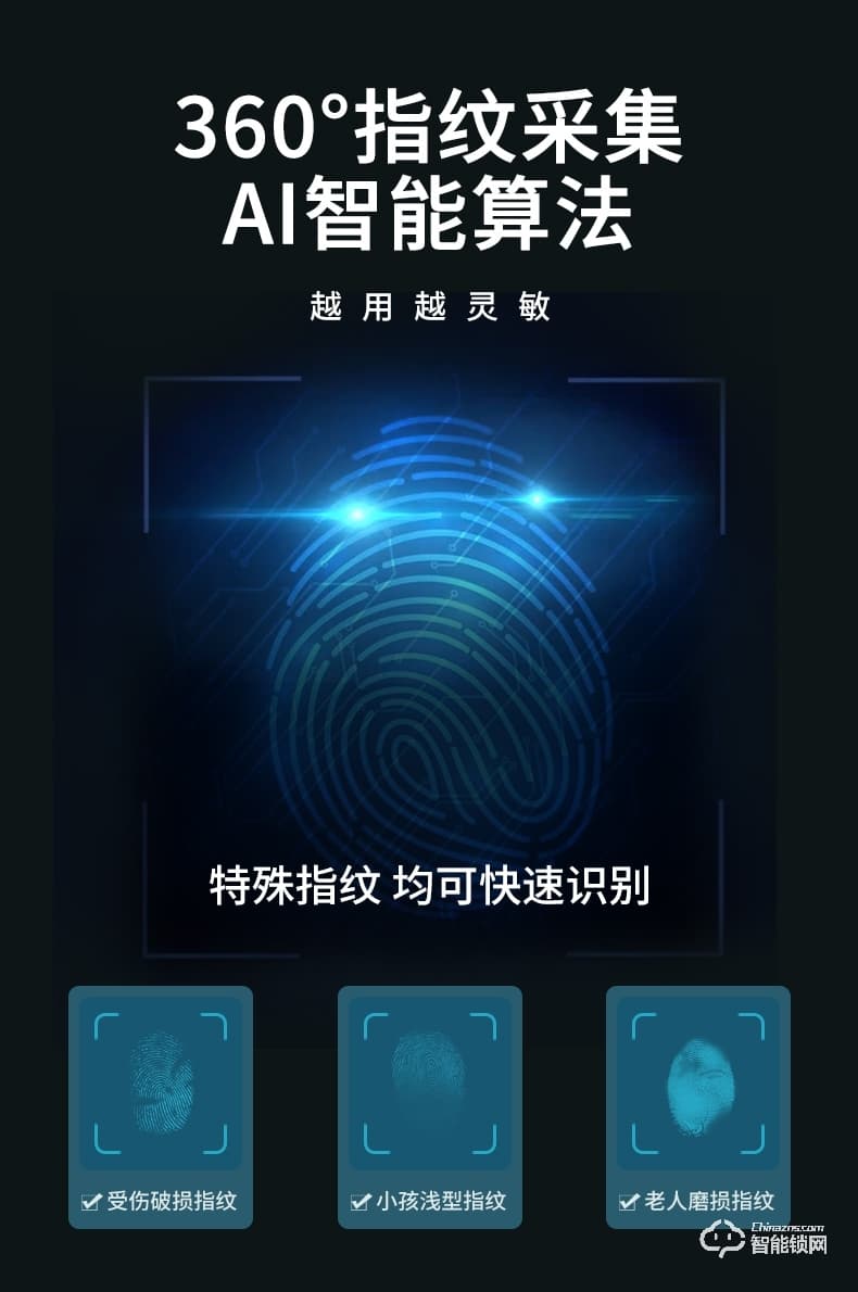 琨山通用智能鎖 Y300玻璃門指紋鎖辦公室密碼鎖