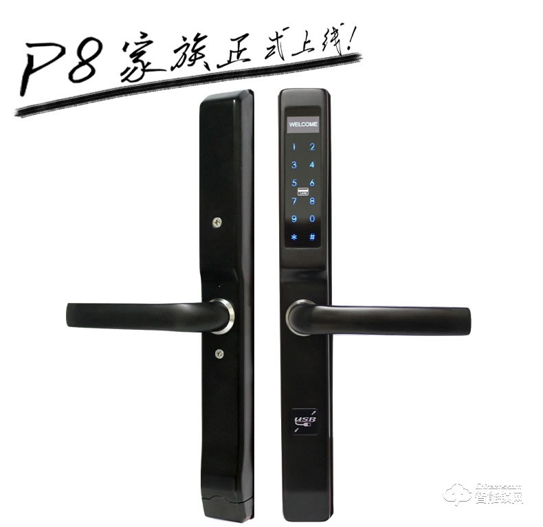 高卡獅智能鎖 P8鋁合金斷橋鋁指紋門鎖