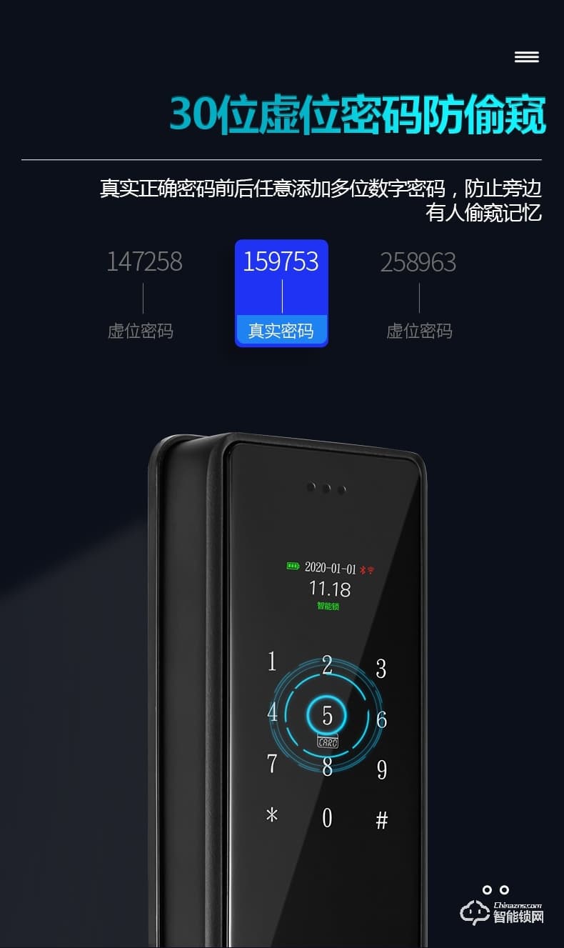 南極星智能鎖 半自動(dòng)家用防盜門智能鎖