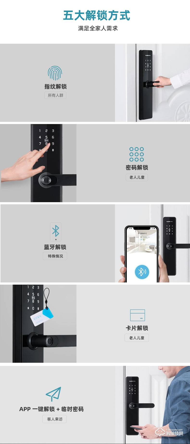 琨山通用智能鎖 D217家用防盜門遠程開鎖公寓密碼鎖