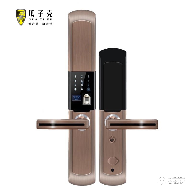 瓜子殼智能鎖 A6-6全自動滑蓋電子鎖