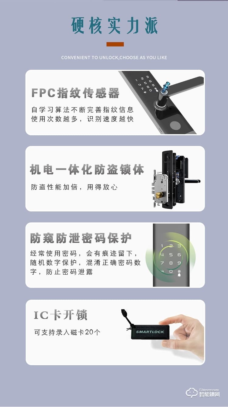 鎖先森H1智能鎖 一體化活體指紋識(shí)別