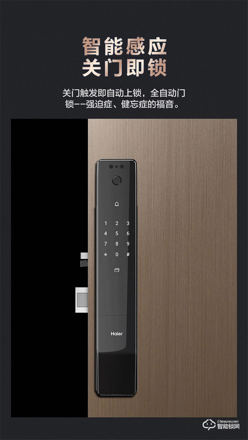 海爾智能鎖31S指紋鎖家用防盜門全自動3D人臉識別密碼鎖31S