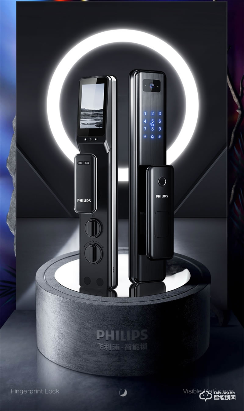 飛利浦708vp指紋鎖 可視貓眼入戶防盜門家用電子智能鎖