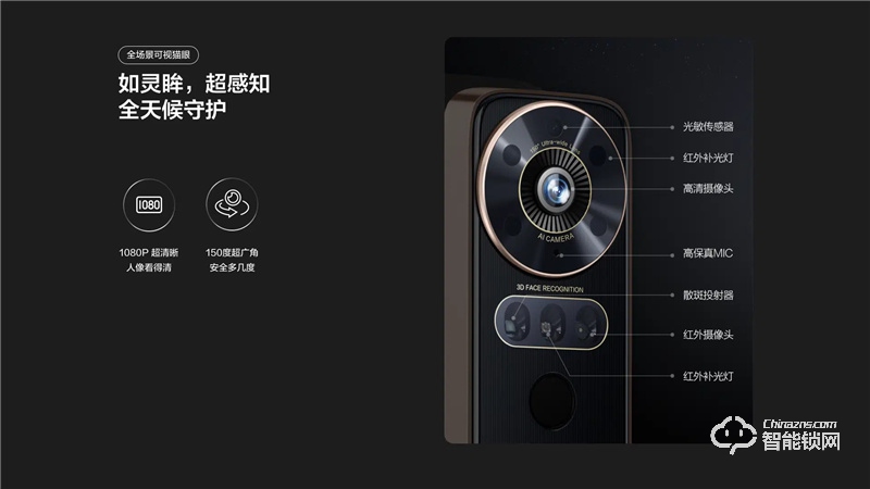 TCL真3D人臉識別貓眼鎖X10 家用防盜門鎖密碼鎖