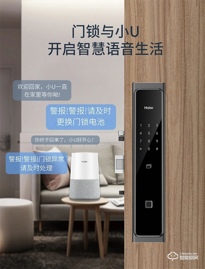 海爾智能門鎖P66 家用防盜門智能鎖密碼鎖