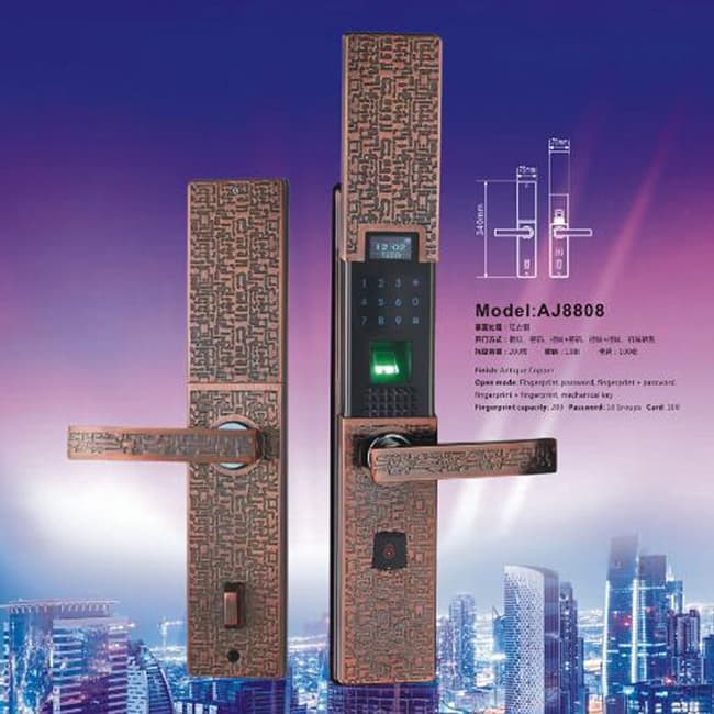 起元智能鎖 安吉莉爾住宅寫字樓智能鎖 滑蓋指紋鎖