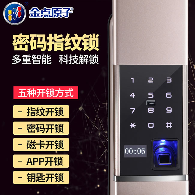 金點(diǎn)原子指紋鎖 防盜門(mén)智能指紋鎖感應(yīng)鎖