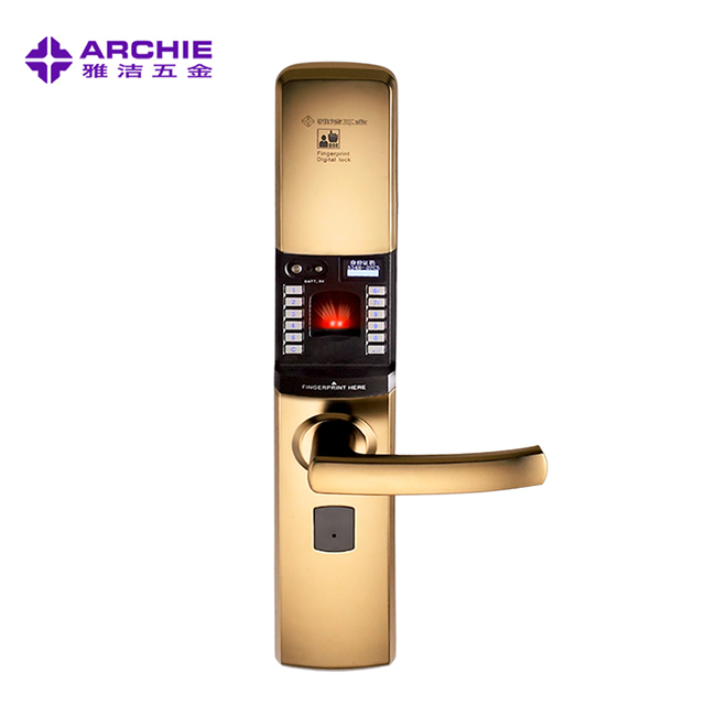 雅潔智能門(mén)鎖 AJ1021B-03指紋鎖電子鎖防盜大門(mén)密碼鎖