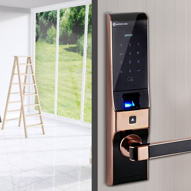 雅潔智能門(mén)鎖 AJ2021-02電子鎖防盜大門(mén)密碼鎖入戶外鎖