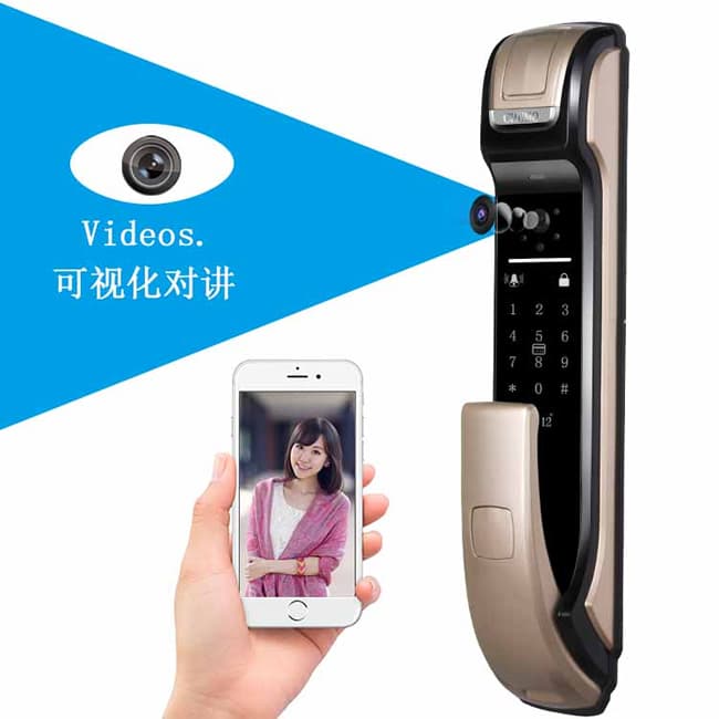 逢科指紋鎖 家用可視對(duì)講遠(yuǎn)程防盜APP F-6001