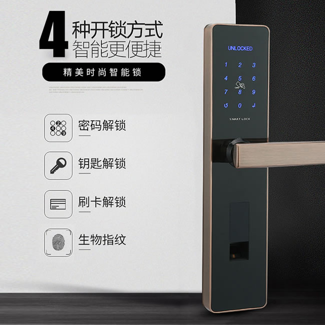 獅柯裝甲鎖 D0604家居指紋密碼鎖刷卡開(kāi)鎖