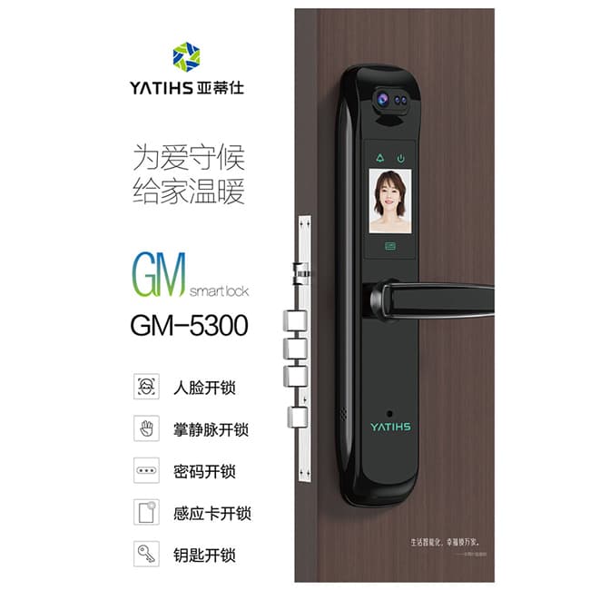 亞蒂仕智能鎖 GM5300全自動人臉智能鎖