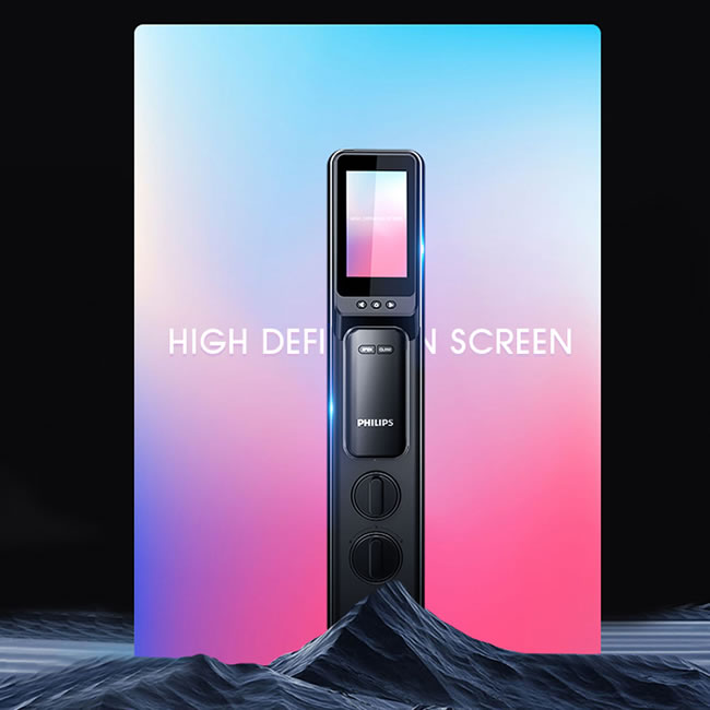 飛利浦708vp指紋鎖 可視貓眼入戶防盜門(mén)家用電子智能鎖