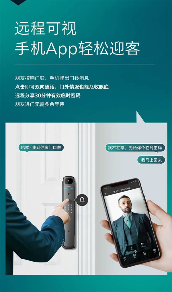 飛利浦DDL711K可視智能鎖，把安全感拉滿！